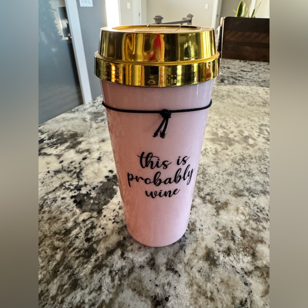 Gold and Pink Travel Tumbler